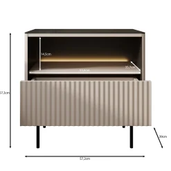 Okari - Nachtkastje - Beige - 57x39x57 cm