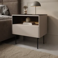 Okari - Nachtkastje - Beige - 57x39x57 cm