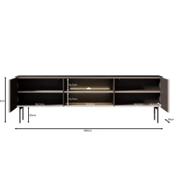 Okari - TV-Meubel - Beige - 180x39x57 cm