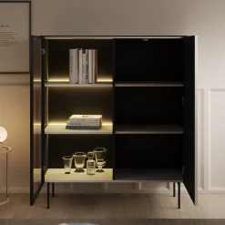 Okari - Vitrinekast - Beige - 107x39x127 cm
