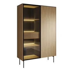 Okari - Vitrinekast - Eikenpatroon - 107x39x167 cm