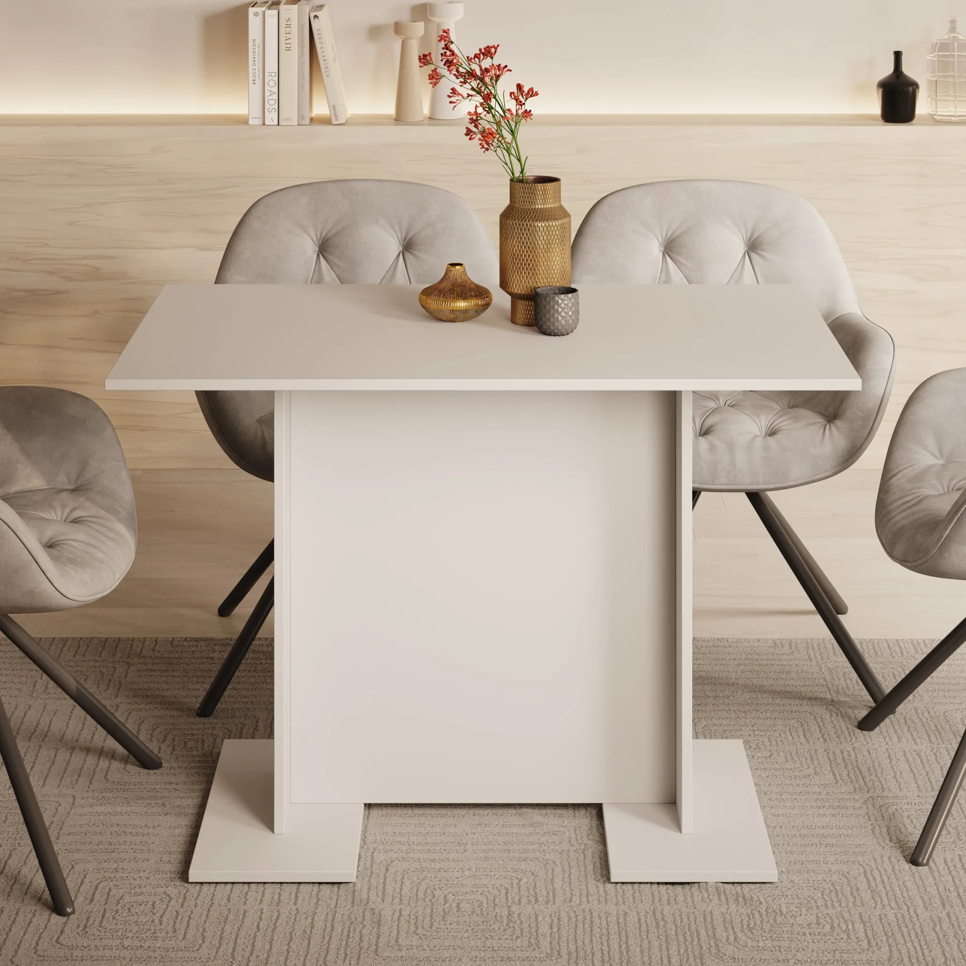 Oliver - Eetkamertafel - Wit - 108x67x76 cm