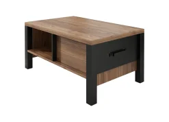 Olivia - Salontafel met lade - Zwart/eiken