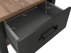 Olivia - Salontafel met lade - Zwart/eiken