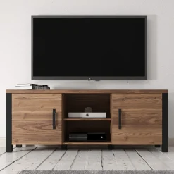 Olivia - TV-Meubel met 2 deuren - Eiken/zwart - 147 cm