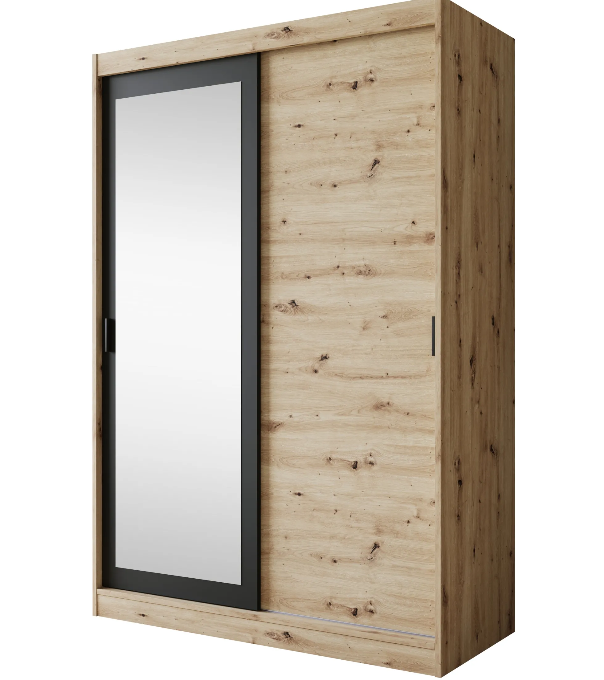 Olly - Kledingkast met schuifdeuren - Eiken - 139x61x205 cm