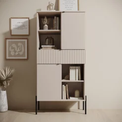 Oriya - Boekenkast - Beige - 70x40x150 cm