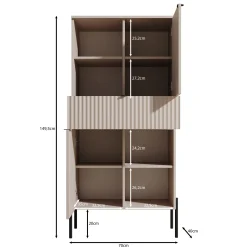 Oriya - Boekenkast - Eikenpatroon - 70x40x150 cm