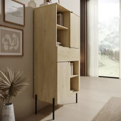 Oriya - Boekenkast - Eikenpatroon - 70x40x150 cm