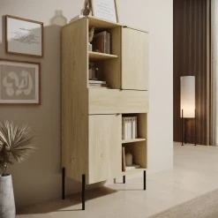 Oriya - Boekenkast - Eikenpatroon - 70x40x150 cm