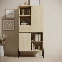 Oriya - Boekenkast - Eikenpatroon - 70x40x150 cm