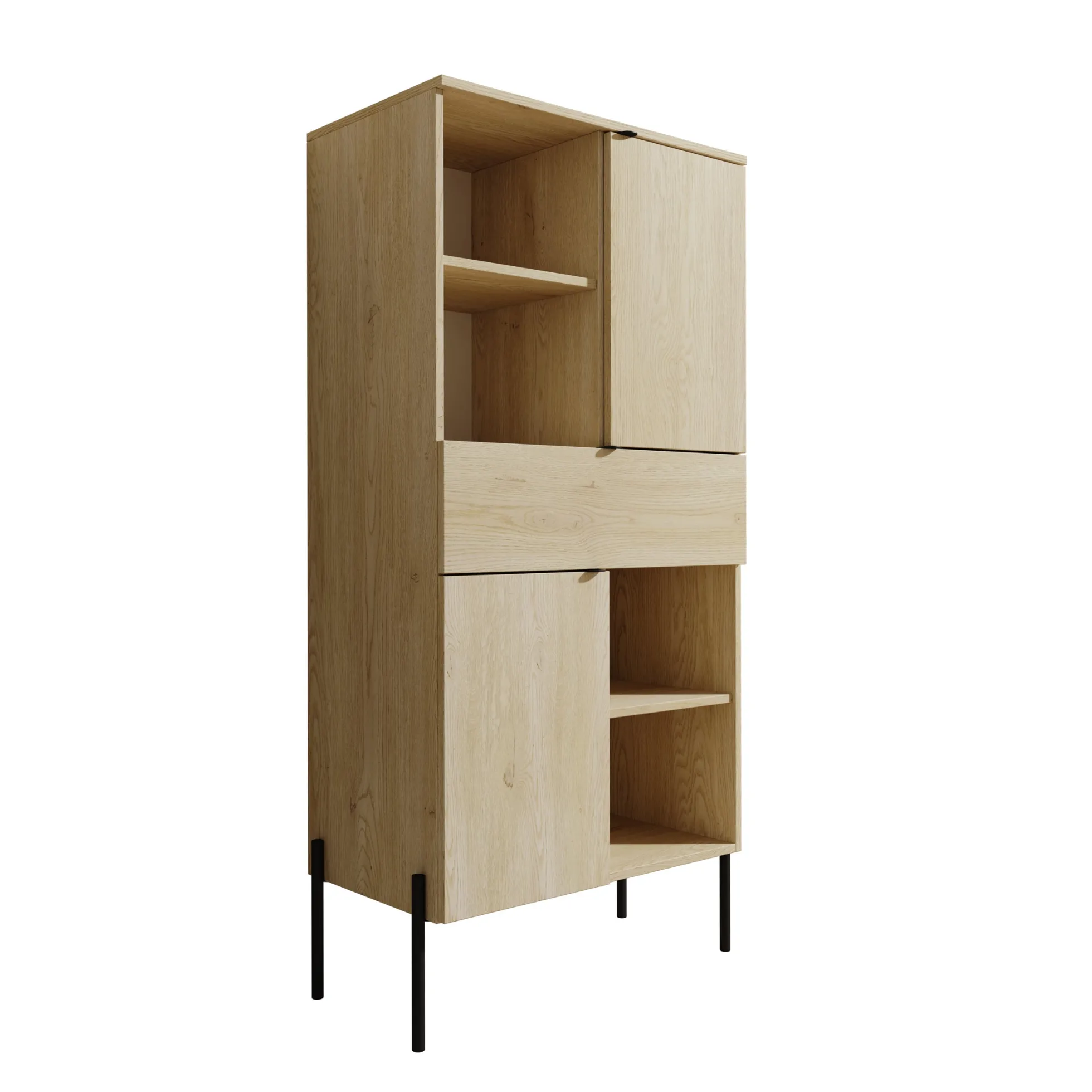 Oriya - Boekenkast - Eikenpatroon - 70x40x150 cm