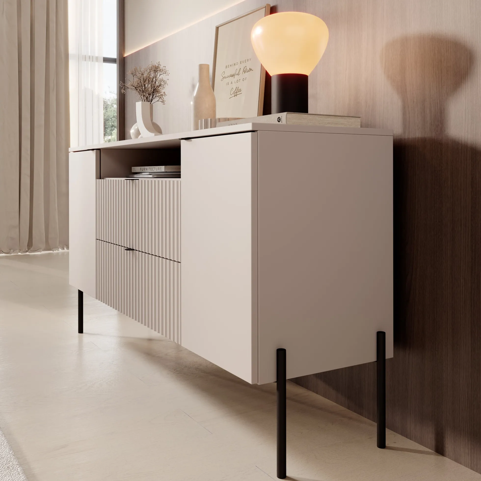 Oriya - Dressoir - Beige - 140x40x75 cm