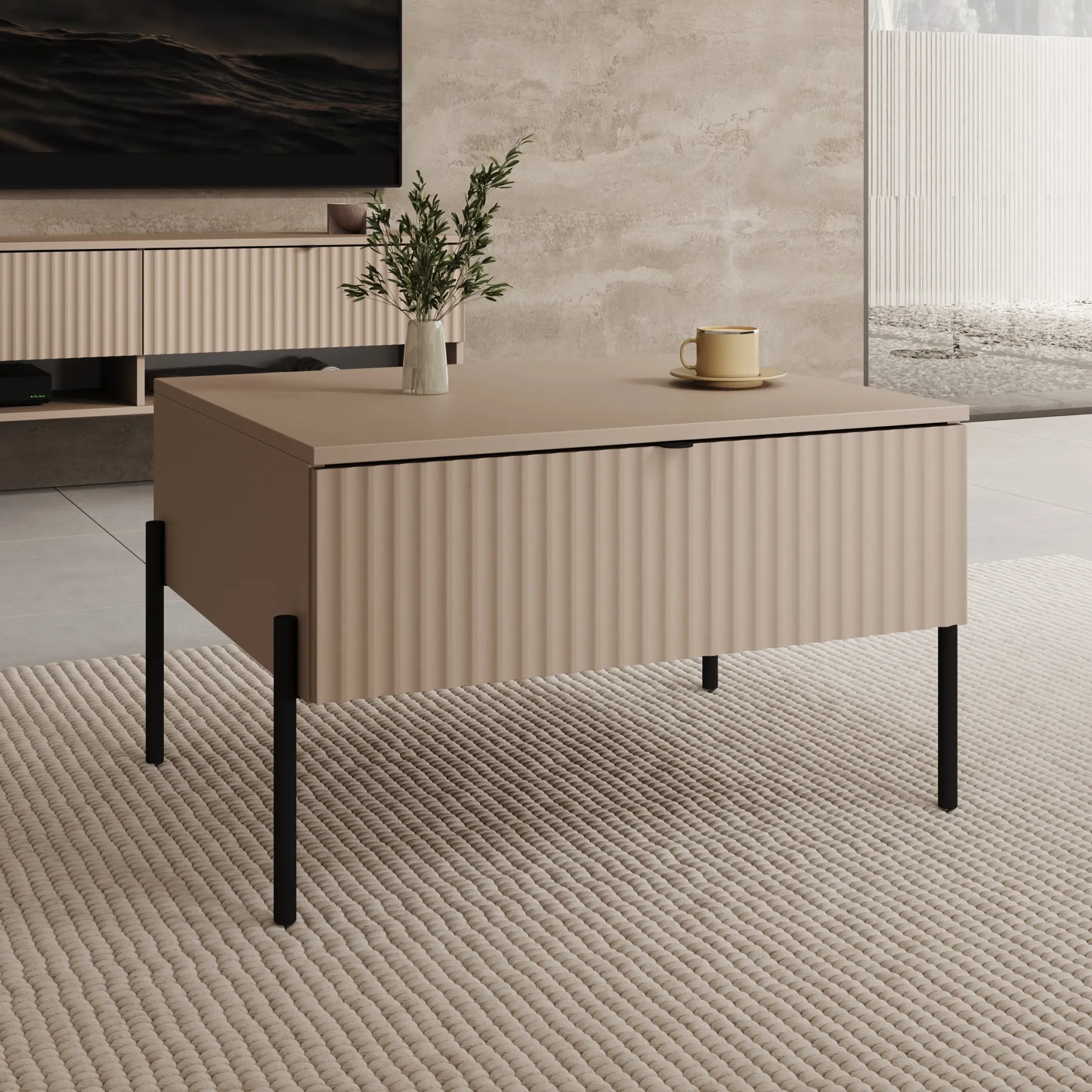 Oriya - Salontafel - Beige - 70x60x43 cm