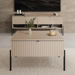 Oriya - Salontafel - Beige - 70x60x43 cm