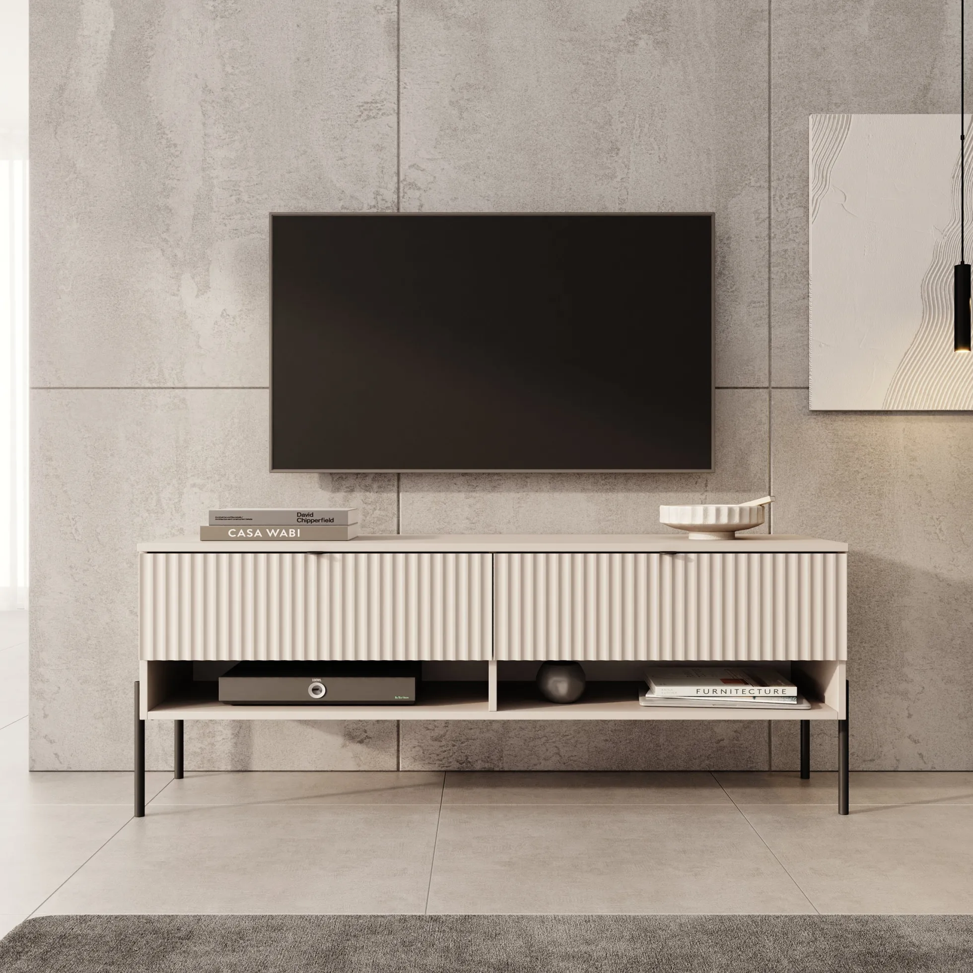 Oriya - TV-Meubel - Beige - 140x40x55 cm