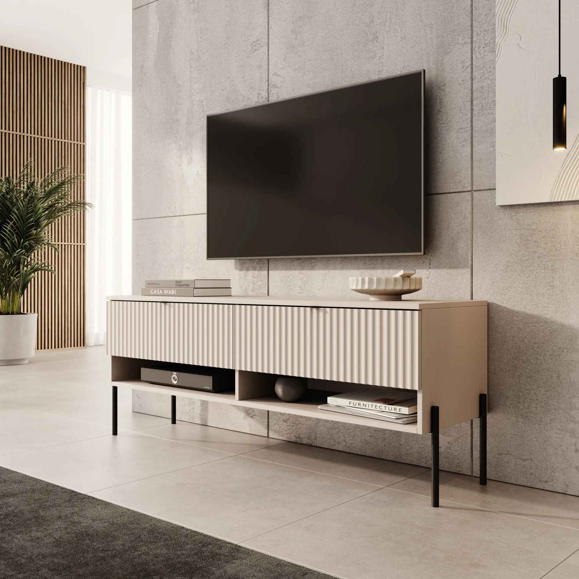 Oriya - TV-Meubel - Beige - 140x40x55 cm