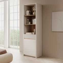 Orlano - Boekenkast - Beige - 61x42x197 cm