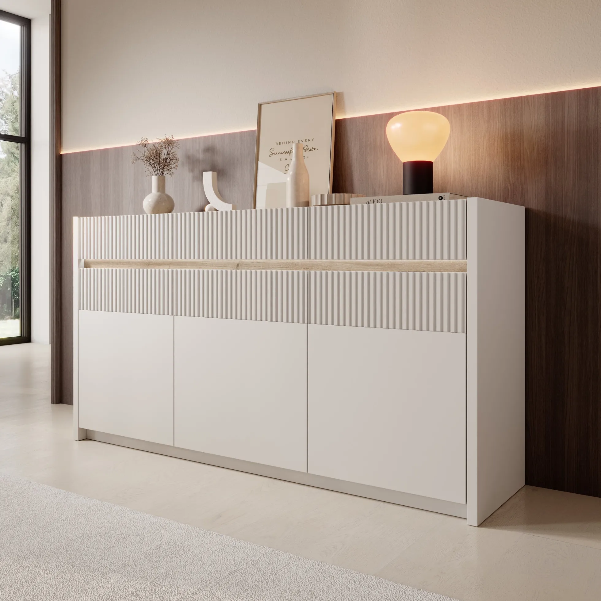 Orlano - Dressoir - Beige - 160x42x86 cm
