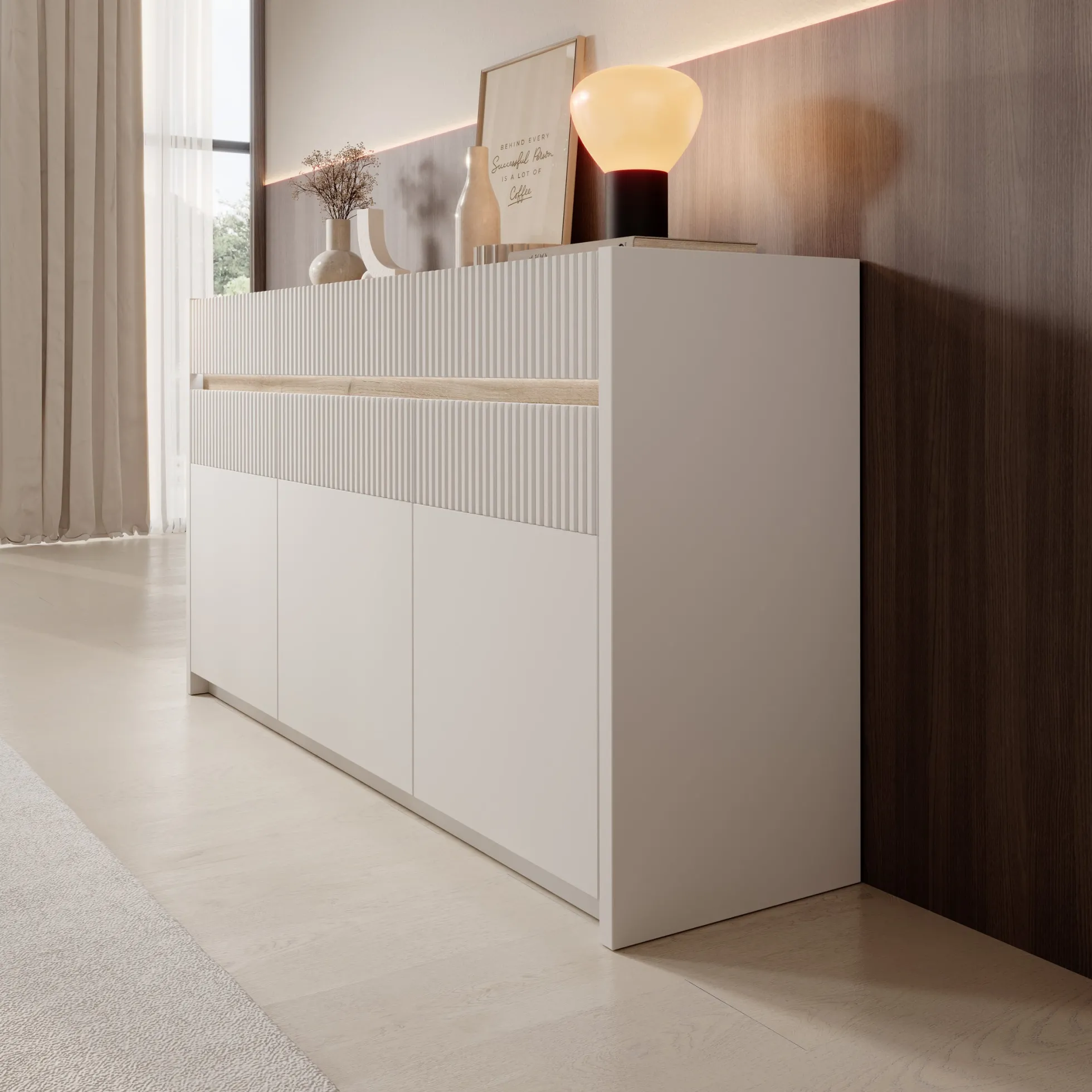 Orlano - Dressoir - Beige - 160x42x86 cm