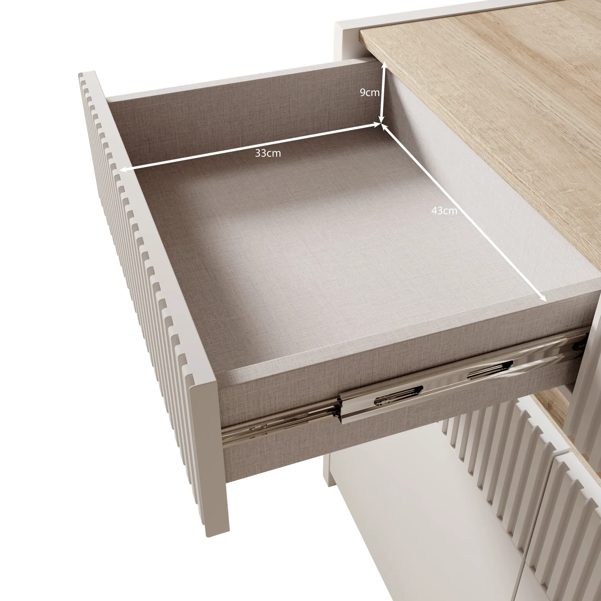 Orlano - Dressoir - Beige - 160x42x86 cm