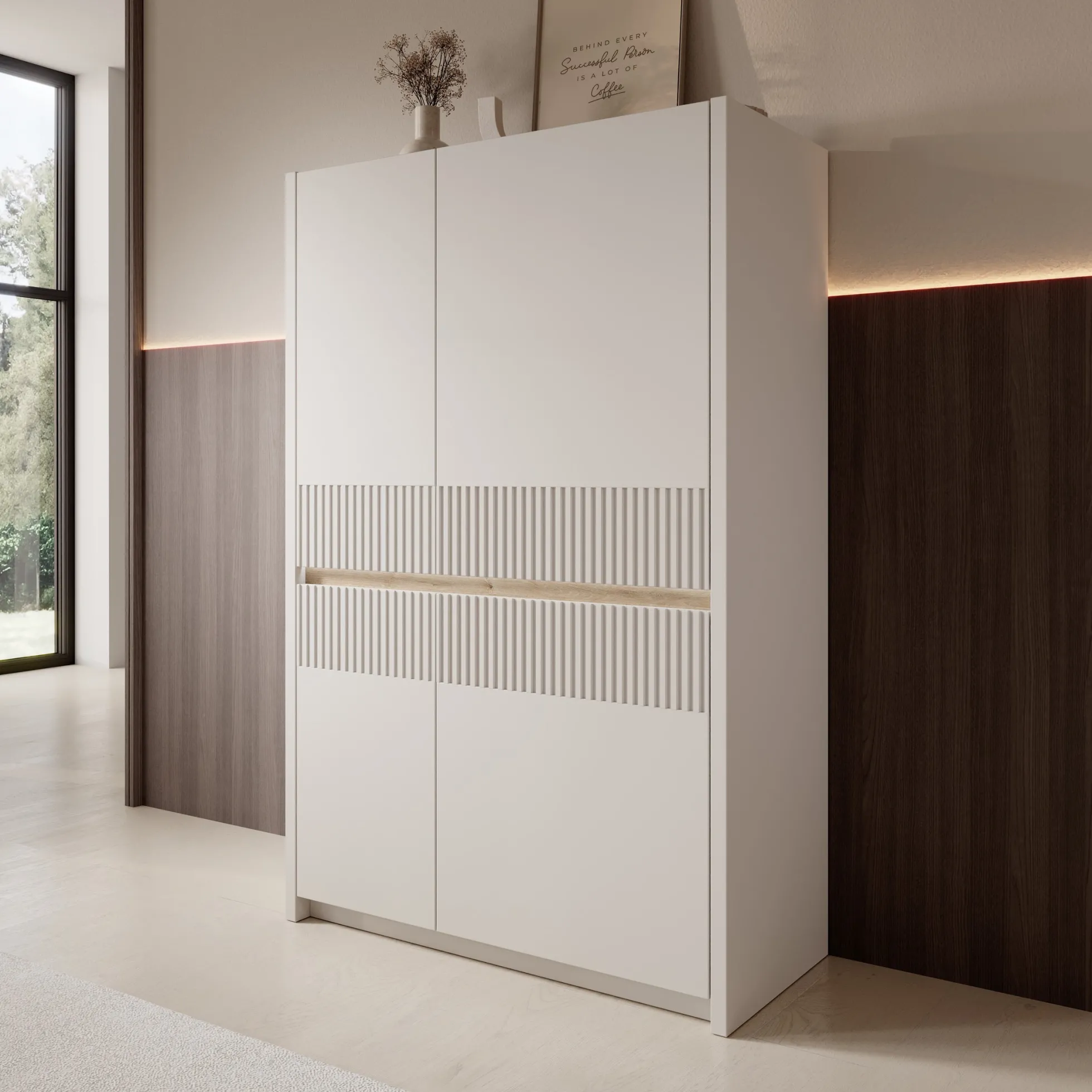 Orlano - Dressoir - Beige - 95x42x147 cm