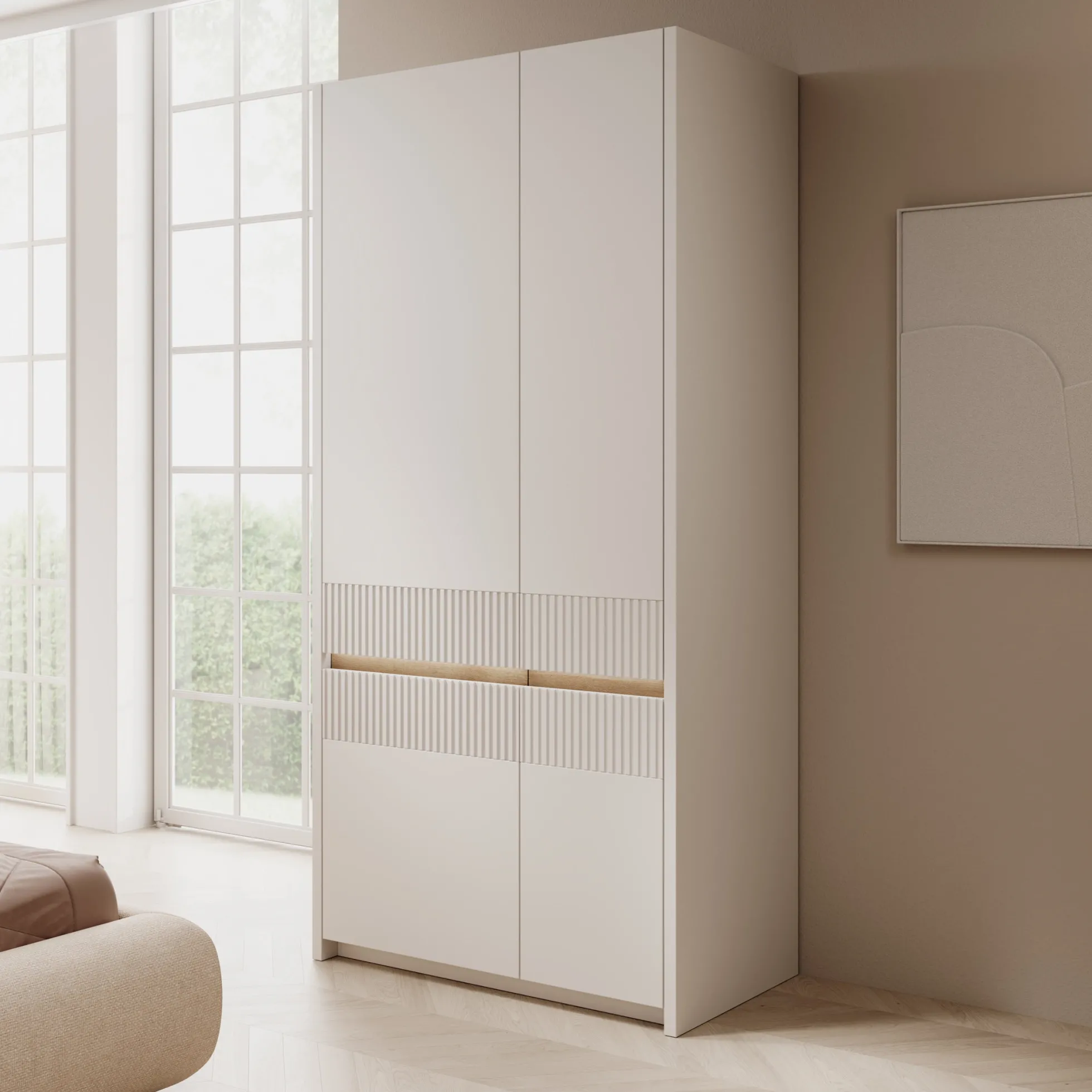 Orlano - Kledingkast - Beige - 95x52x198 cm