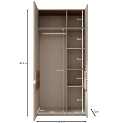 Orlano - Kledingkast - Beige - 95x52x198 cm