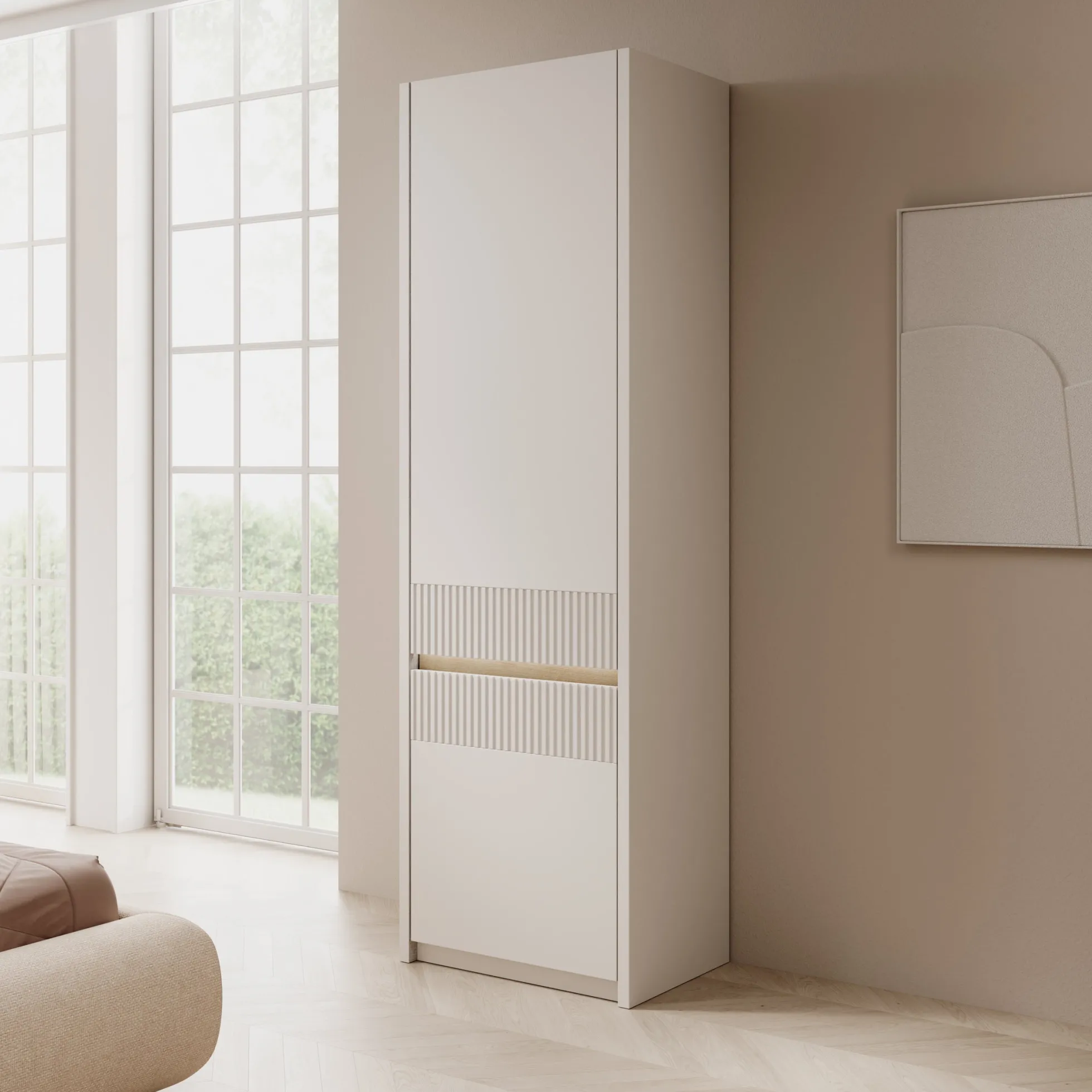 Orlano - Kledingkast - Beige - 61x42x197 cm