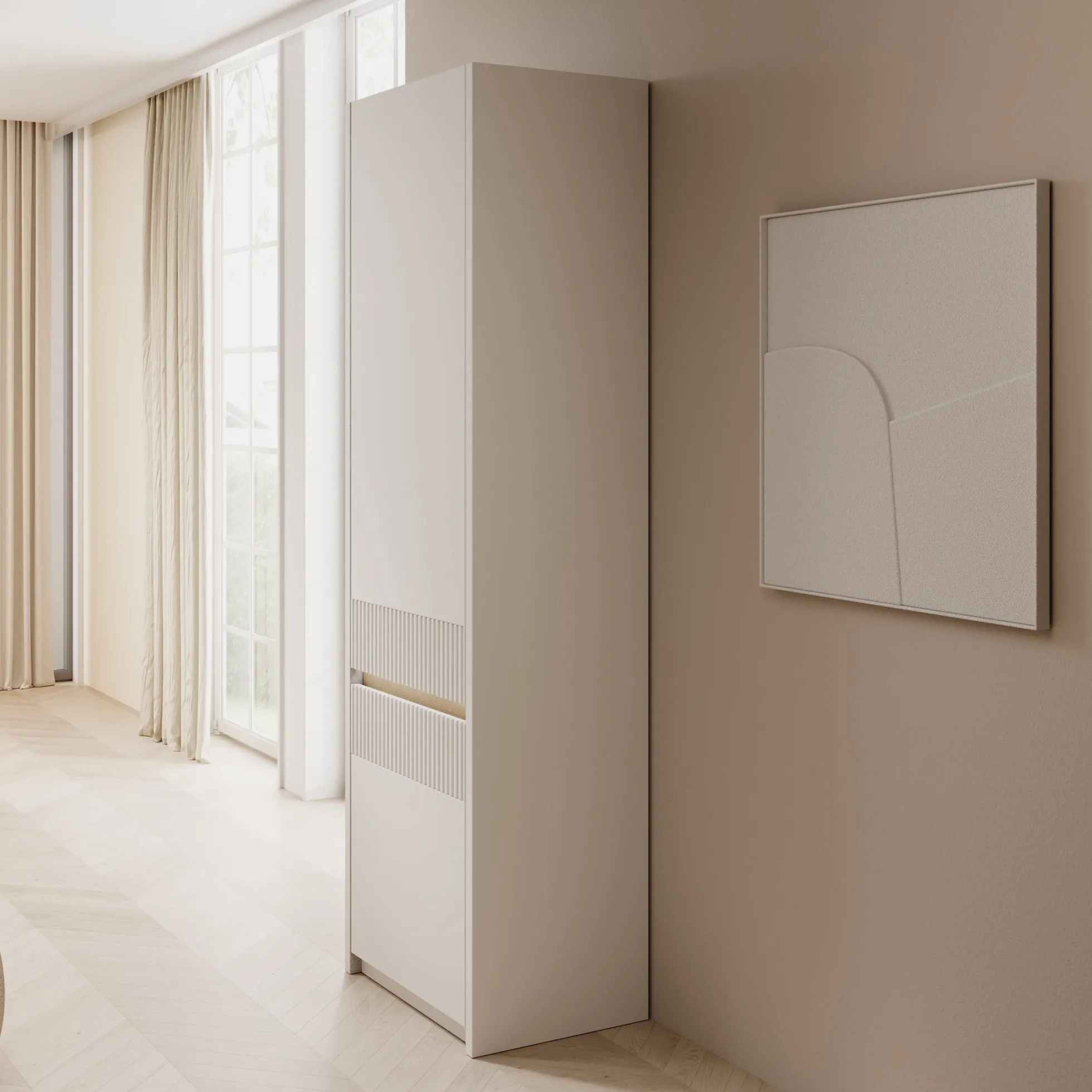 Orlano - Kledingkast - Beige - 61x42x197 cm