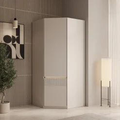 Orlano - Kledingkast hoek - Beige - 89x89x197 cm