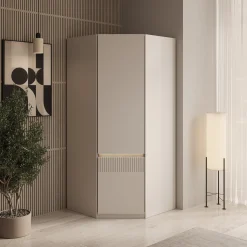 Orlano - Kledingkast hoek - Beige - 89x89x197 cm
