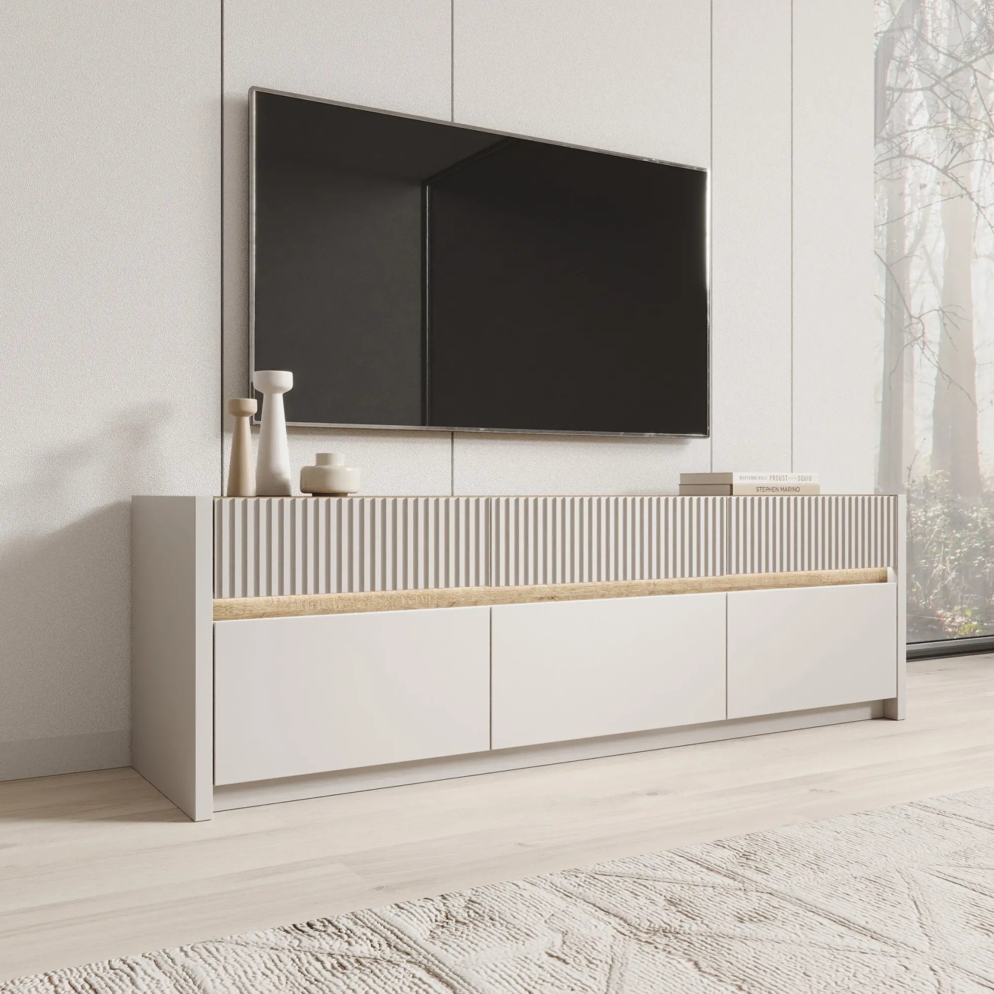 Orlano - TV-Meubel - Beige - 160x42x51 cm