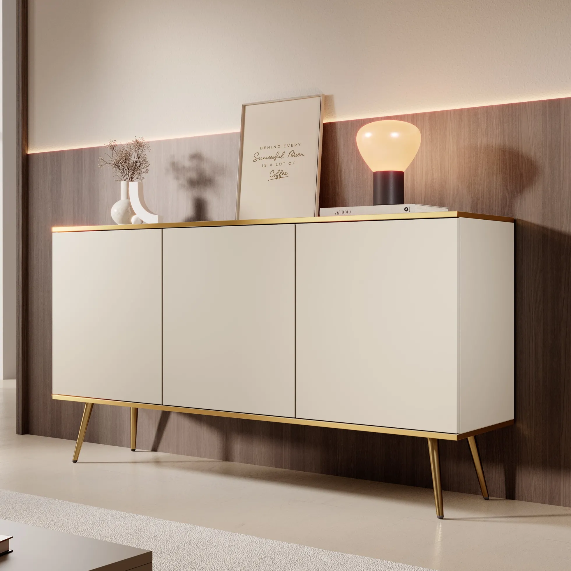 Orleans - Dressoir - Beige - 160x39x85 cm
