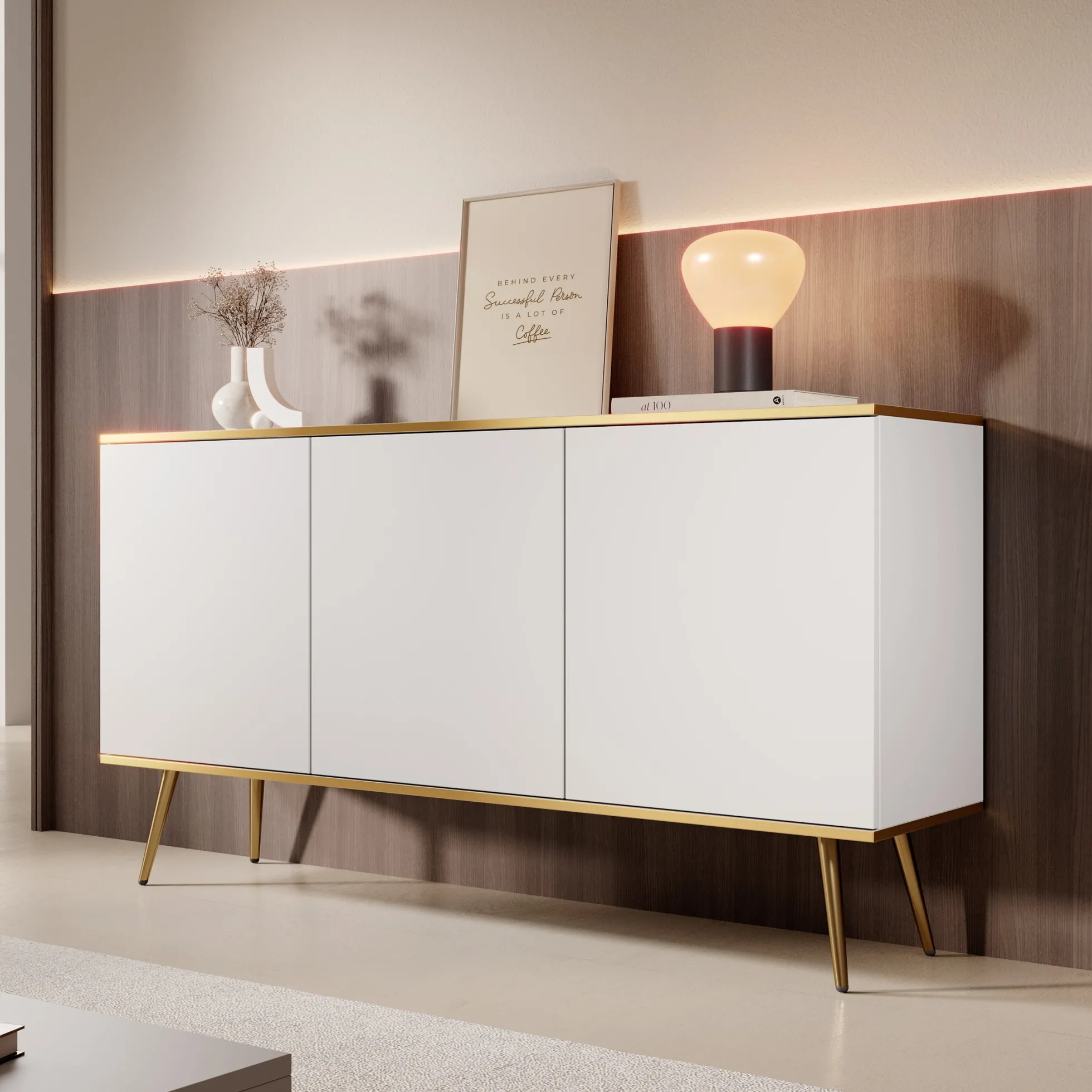 Orleans - Dressoir - Wit - 160x39x85 cm