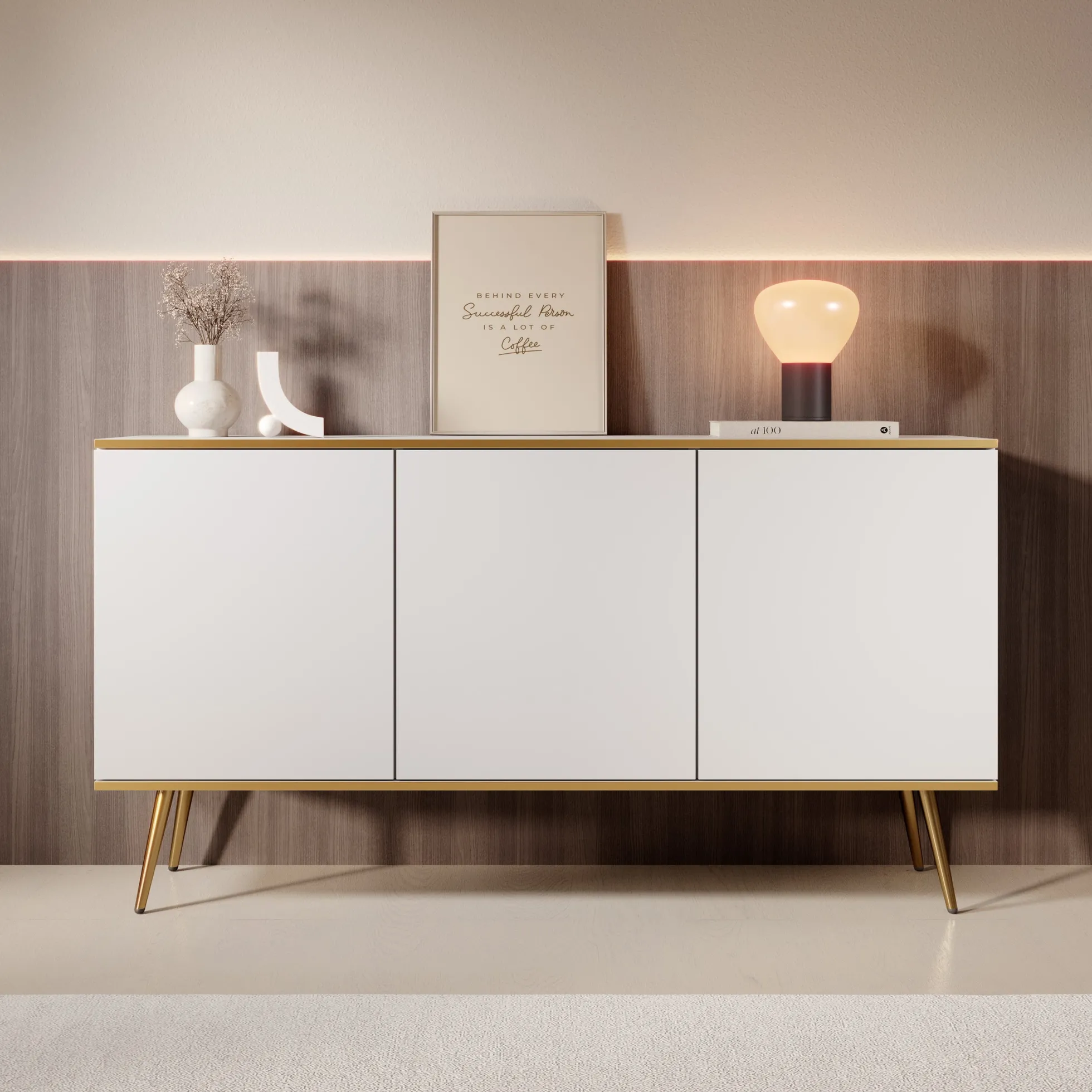 Orleans - Dressoir - Wit - 160x39x85 cm