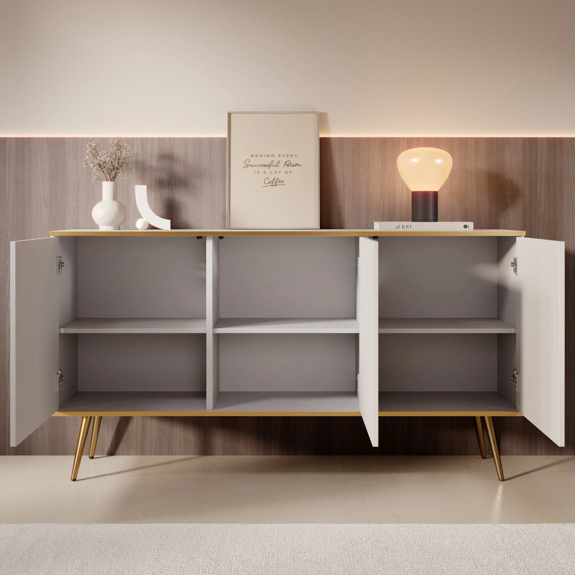 Orleans - Dressoir - Wit - 160x39x85 cm