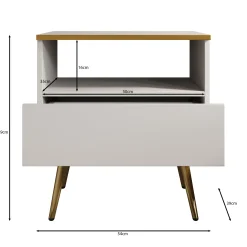 Orleans - Nachtkastje - Beige - 54x39x59 cm