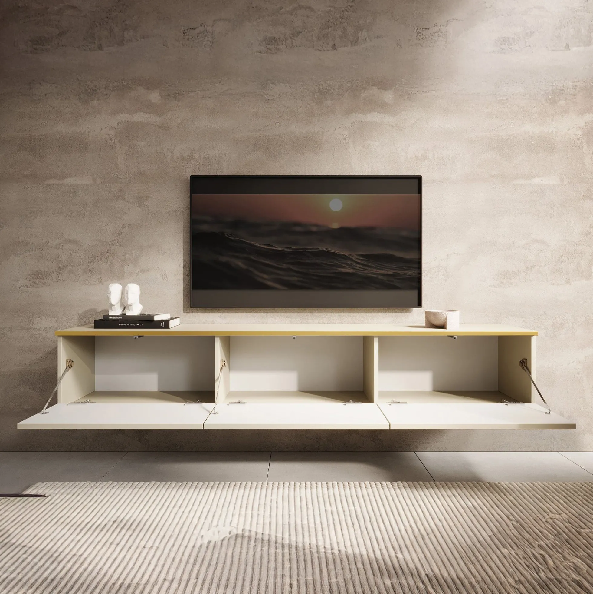 Orleans - TV-Meubel - Beige - 175x32x30 cm