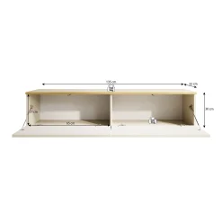 Orleans - TV-Meubel - Zwart - 135x32x30 cm