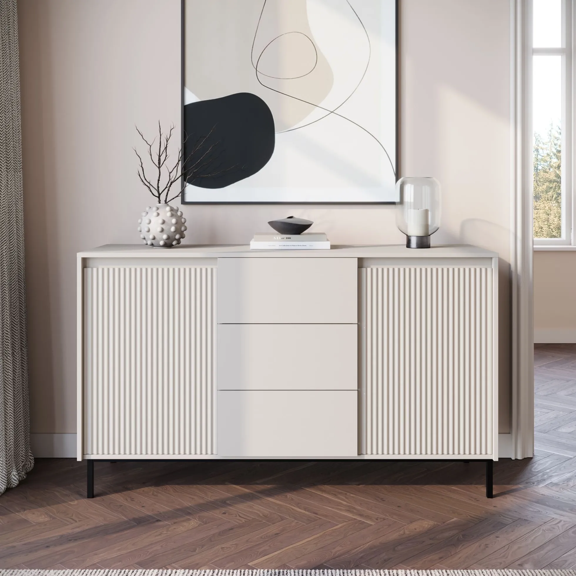 Orvana - Dressoir - Beige - 153x50x90 cm