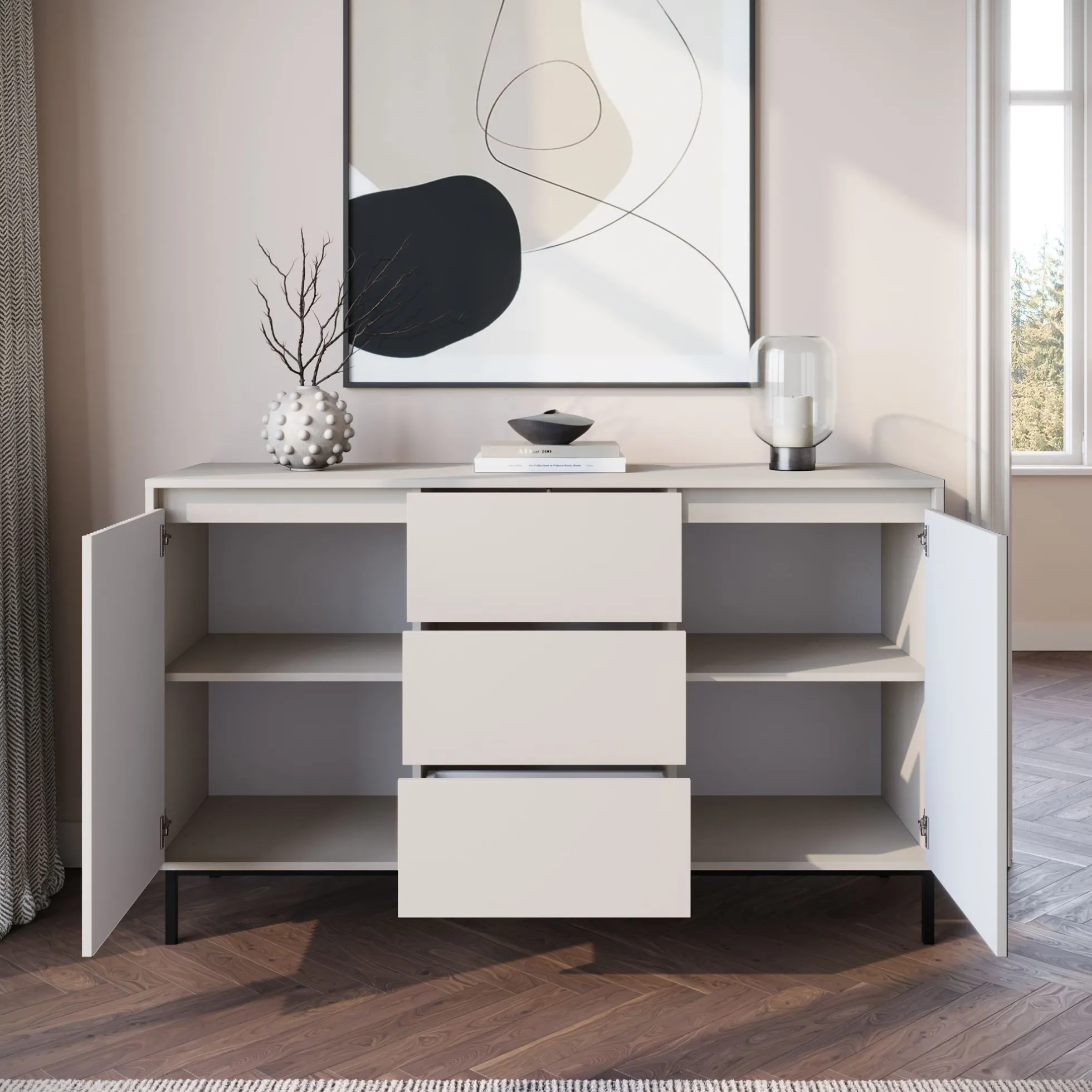 Orvana - Dressoir - Beige - 153x50x90 cm