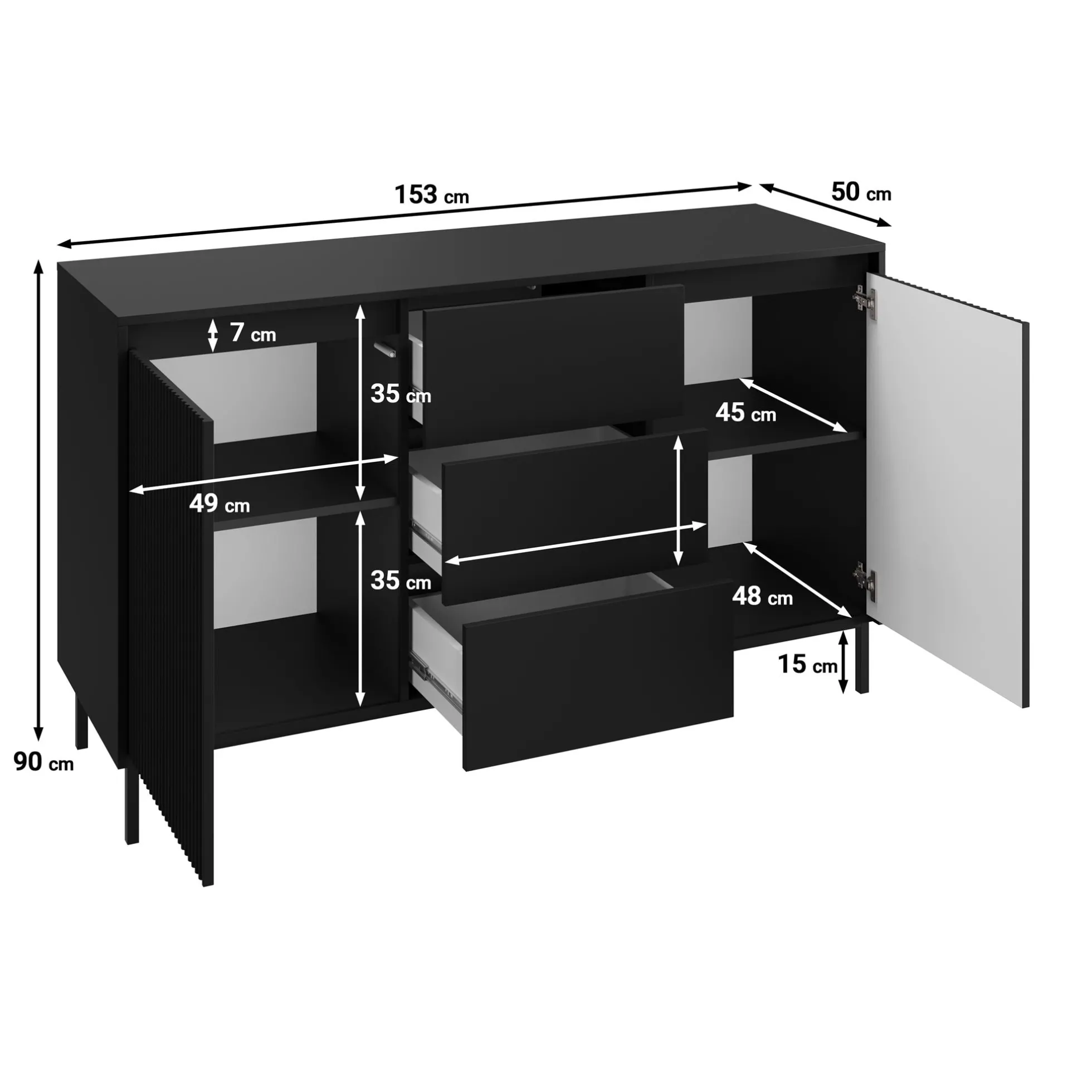 Orvana - Dressoir - Beige - 153x50x90 cm