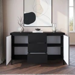 Orvana - Dressoir - Zwart - 153x50x90 cm