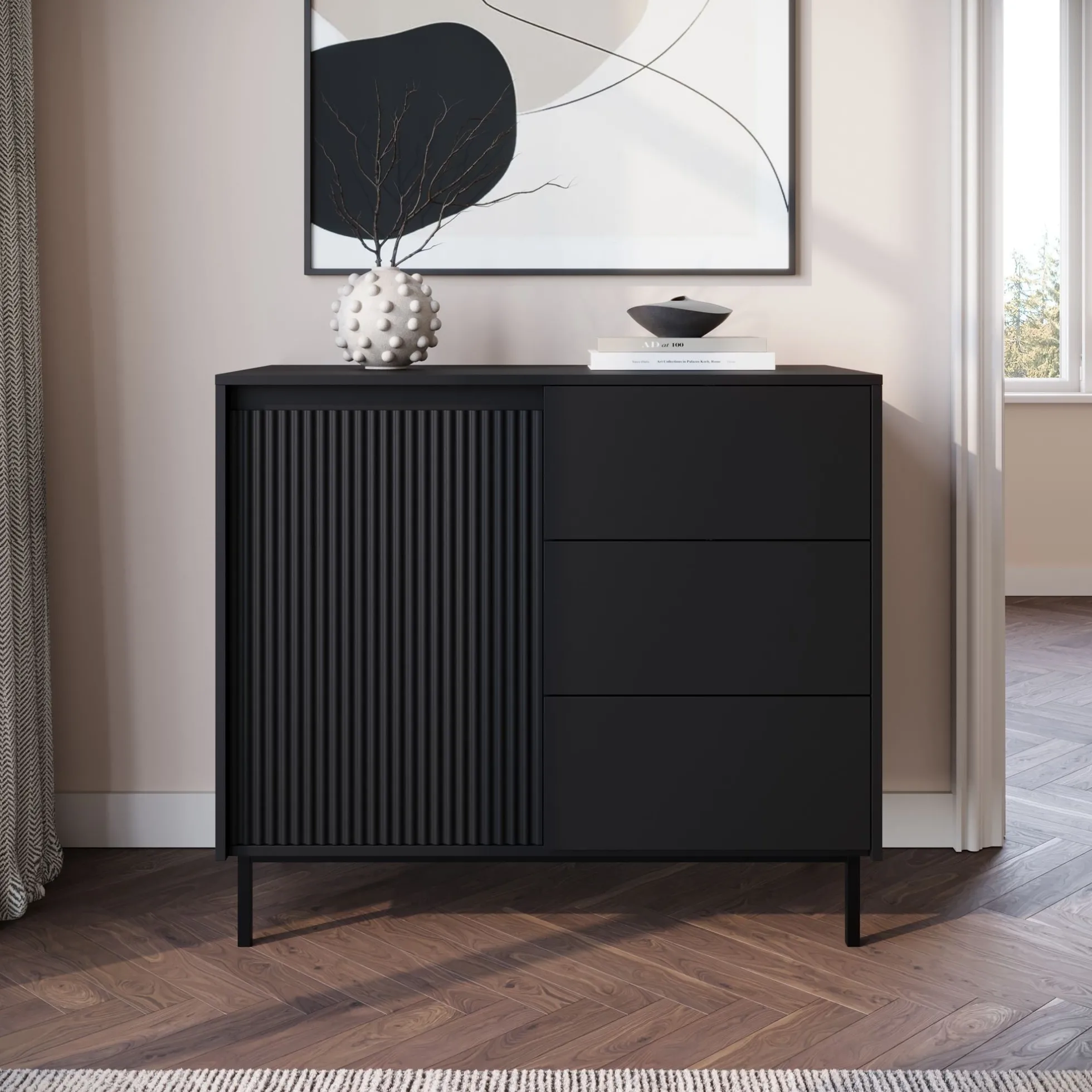 Orvana - Dressoir - Zwart - 103x50x90 cm