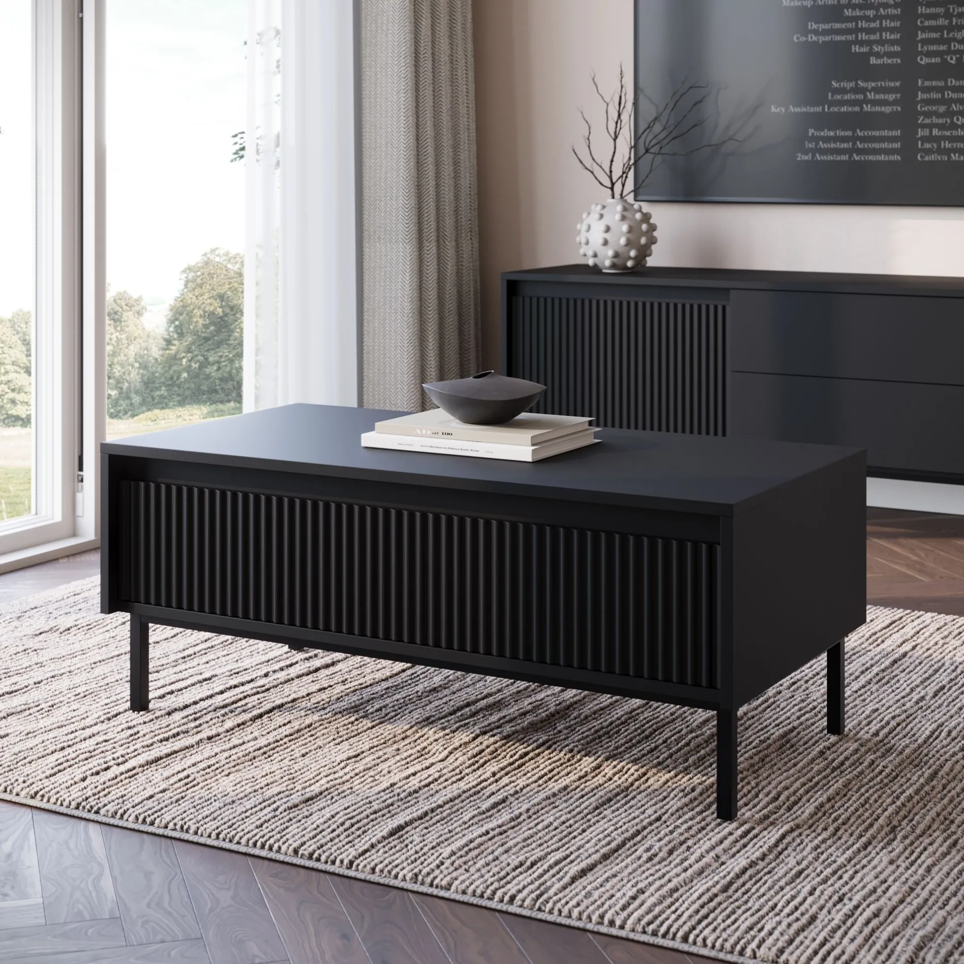 Orvana - Salontafel met lade - Zwart