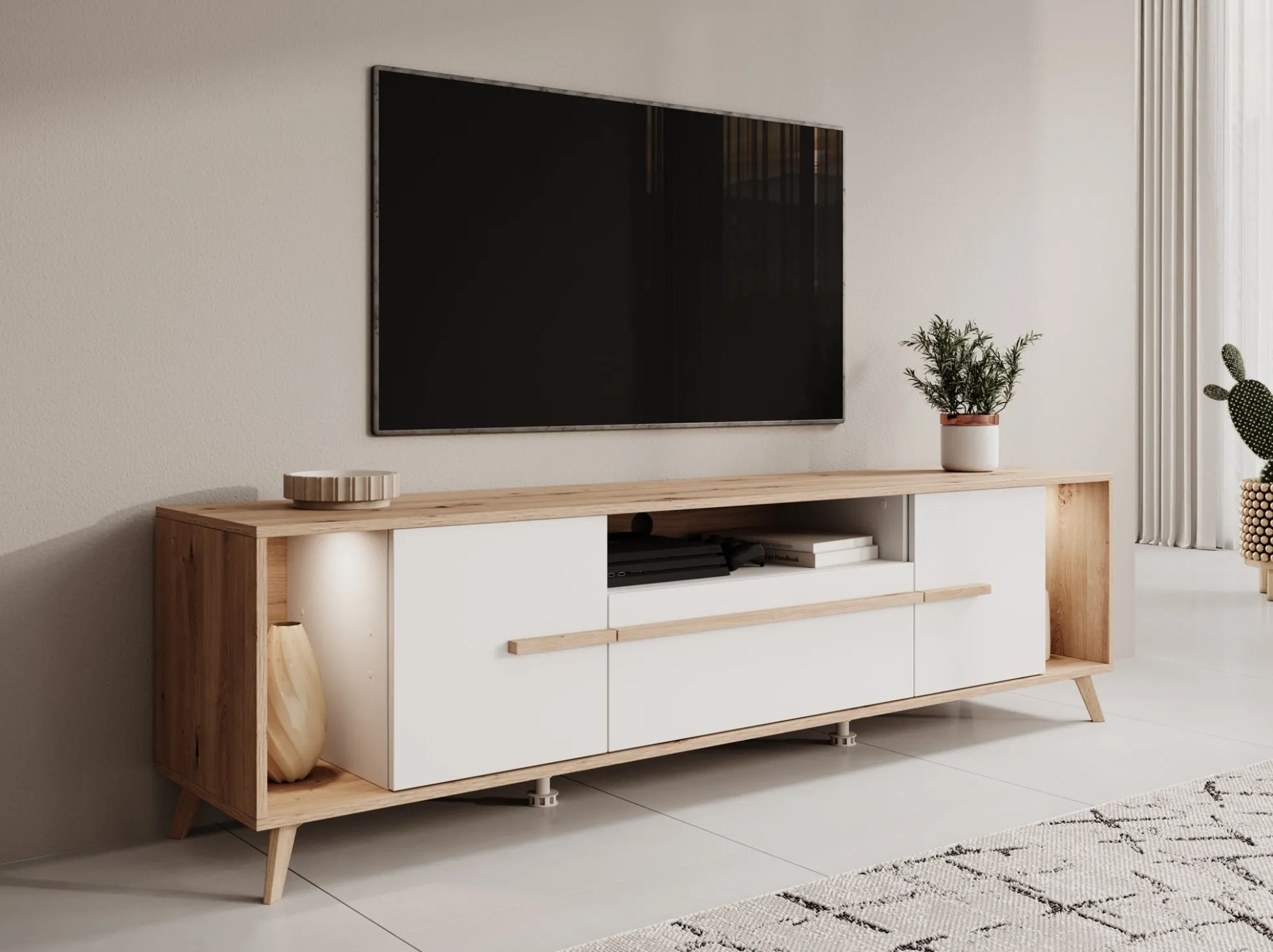 Oswald - TV-Meubel - Wit - 189 cm