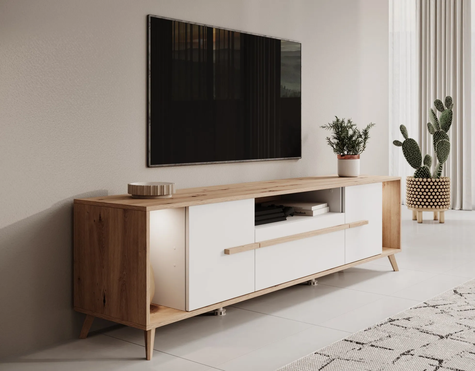 Oswald - TV-Meubel - Wit - 189 cm