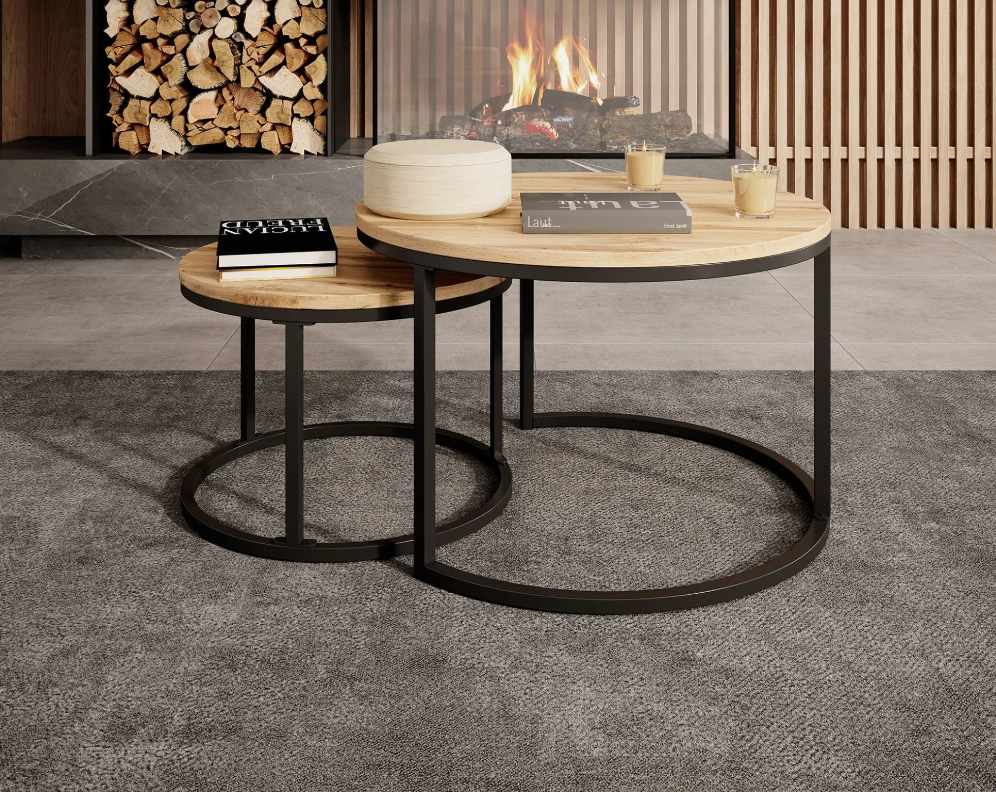 Ovalo - Salontafel set van 2 - Eiken