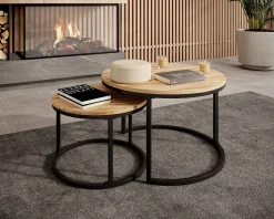 Ovalo - Salontafel set van 2 - Eiken
